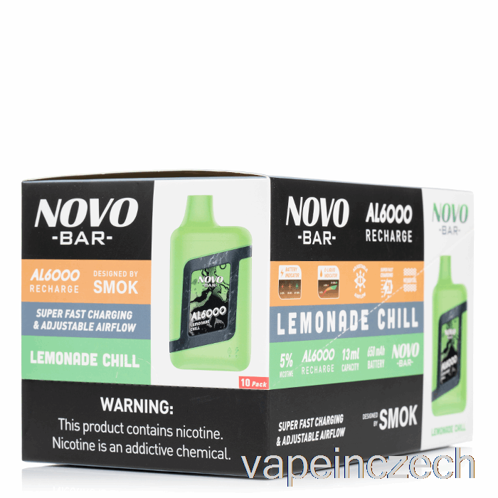 [10-balení] Smok Novo Bar Al6000 Jednorázový Vape Bez Nikotinu